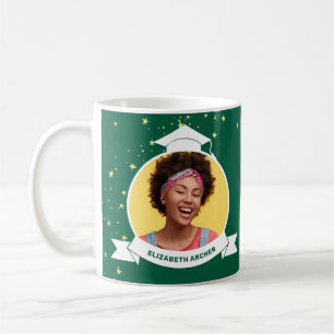 Caneca De Café Graduação de Fotos Verde 2025