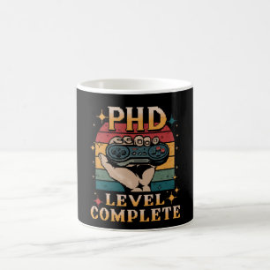 Caneca De Café Graduação de Nível PhD Doutorado Jogos