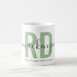 Caneca De Café Graduação de Nutricionista Registrado RD Personali