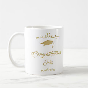 Caneca De Café Graduação de Parabéns de ornamento Dourado Elegant