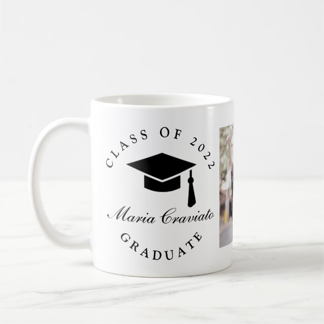 Caneca De Café Graduação de Script Clássico com imagem (Esquerda)