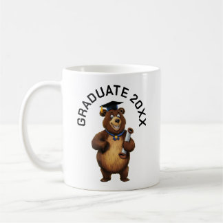 Caneca De Café Graduação de Urso Personalizada