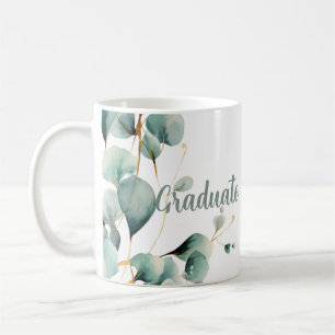 Caneca De Café Graduação em Verde Sage Dourado