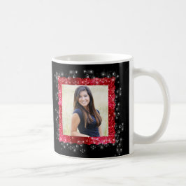 Caneca De Café Graduação - Foto do Quadro Sparkle Vermelho com Gl