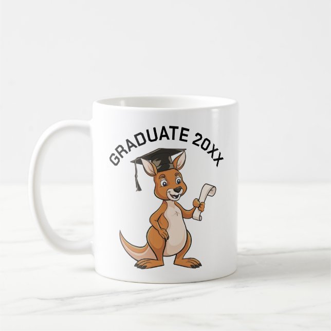 Caneca De Café Graduação Kangaroo Personalizada (Esquerda)