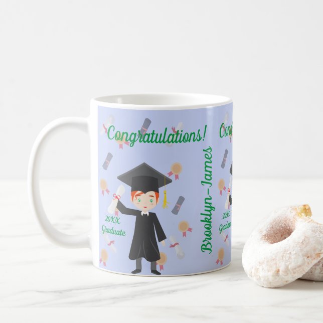 Caneca De Café Graduação Personalizada (Com Donut)
