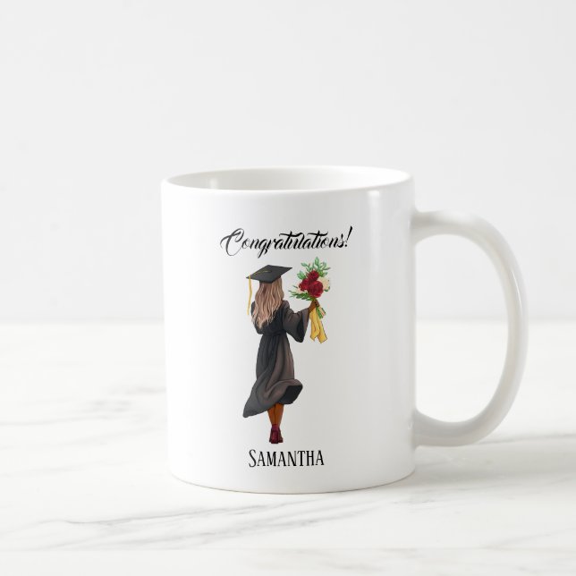 Caneca De Café Graduação personalizada de aquarela (5) (Direita)
