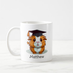Caneca De Café Graduação Personalizada de Cartoon de Guiné Bonita