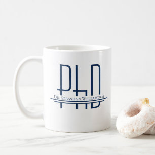 Caneca De Café Graduação PhD Azul