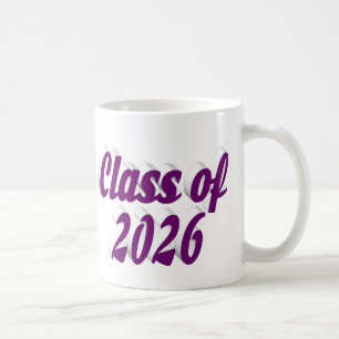 Caneca De Café Graduação turma de 2026 texto roxo
