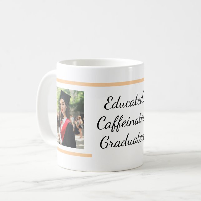 Caneca de café Graduada em Cafeína, Educada (Frente Esquerda)