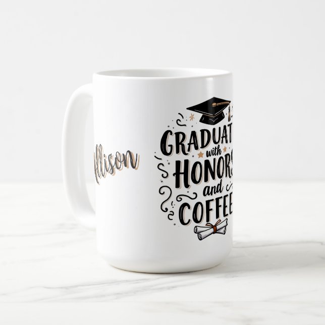 Caneca De Café Graduado com Honors e Café (Frente Esquerda)