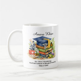 Caneca De Café 🎓Graduado em Microbiologia Nome e Título Personal