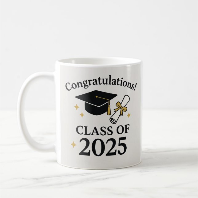Caneca De Café  Graduation Class of 2025 – School Graduat (Esquerda)