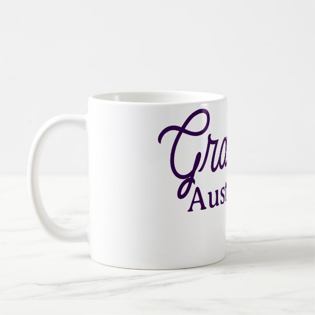 Caneca De Café Graduation name purple simple minimal stylish call (Esquerda)
