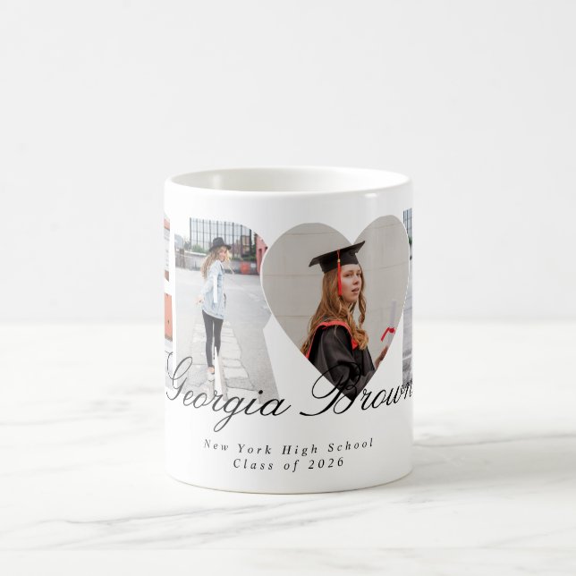 Caneca De Café Graduation Photo Collage Graduate Gift Keepsake (Centro)