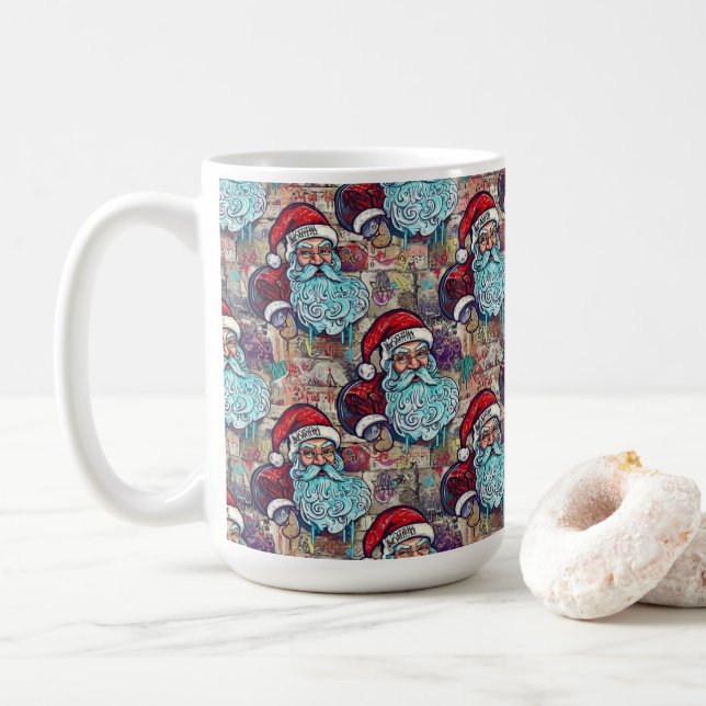 Caneca De Café Graffiti Santa  (Com Donut)