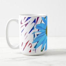 Caneca de Café Gráfica Abstrata Blue Daisy
