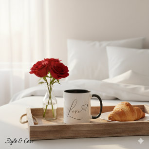 Caneca de Café Gráfica de Amor Única e Encantadora