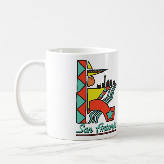 Caneca de café gráfica de San Antonio (Esquerda)
