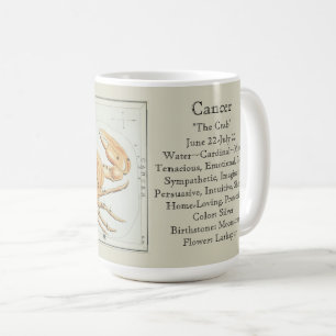 Caneca De Café Gráfico Astronômico Antiguo Zodíaco Cancer