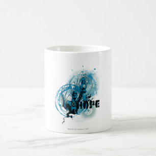 Caneca De Café Gráfico azul 3 da lanterna
