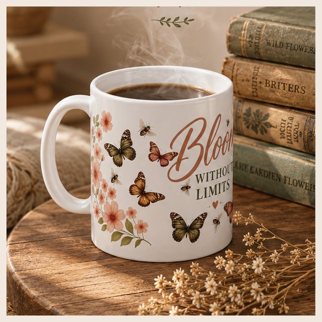 Caneca De Café Gráfico Boho Bloom Sem Limites (Criador carregado)