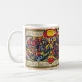 Caneca De Café Gráfico Celestial de Constelações de Mapa do Vinta