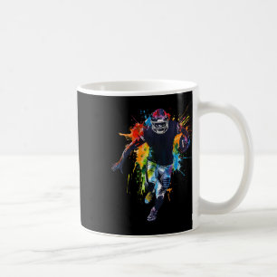 Caneca De Café Gráfico Colorido do Jogador de Futebol Americano