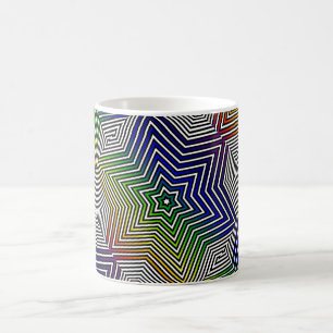 Caneca De Café Gráfico Colorido - Rainbow Star Coffee Tea