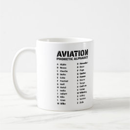 Caneca De Café Gráfico de alfabetos fonéticos da aviação