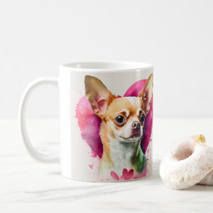 Caneca De Café Gráfico de Amor Chihuahua