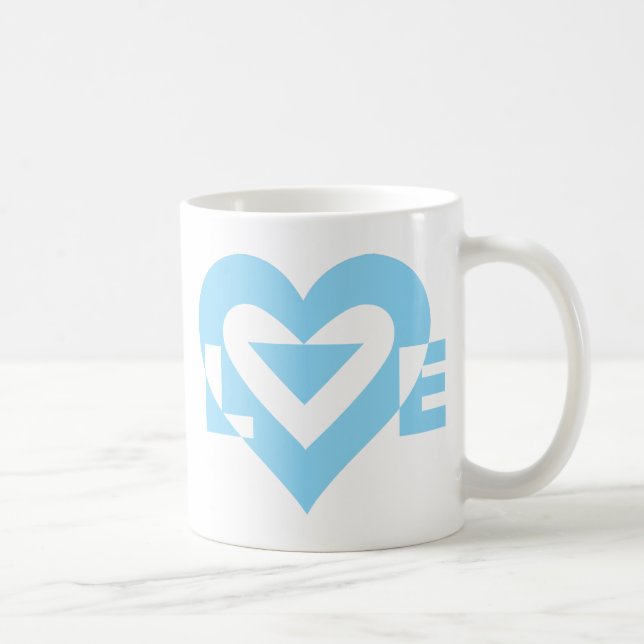 Caneca De Café Gráfico de Amor legal, Azul (Direita)