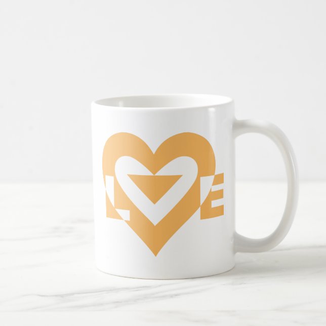 Caneca De Café Gráfico de Amor legal, Laranja (Direita)