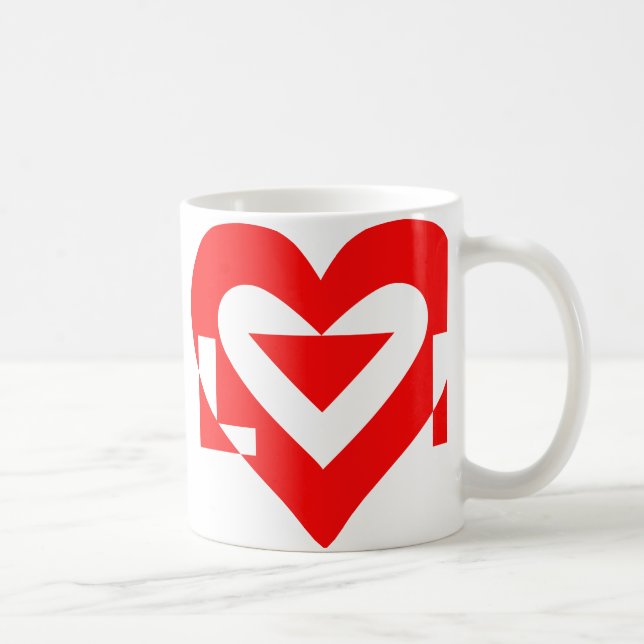 Caneca De Café Gráfico de Amor legal, Vermelho (Direita)