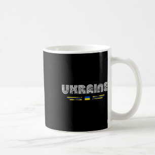 Caneca De Café Gráfico de bandeira retro tipo Ucrânia 70s 80s