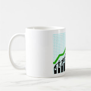 Caneca De Café Gráfico de Barra de Progresso de Sucesso de Cresci