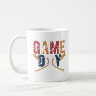 Caneca De Café Gráfico de Baseball no Dia do Jogo