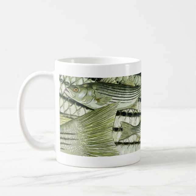 Caneca De Café Gráfico de Bass Striped (Esquerda)