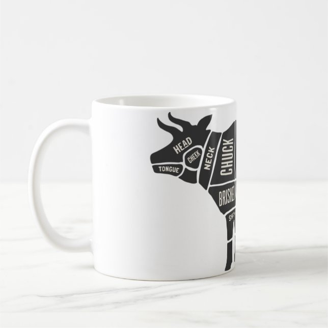 Caneca De Café Gráfico de Botões de Vaca (Esquerda)