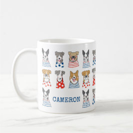 Caneca De Café Gráfico de Cachorros Brancos Engraçados e Bonitos 