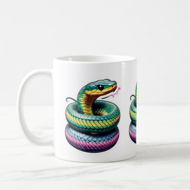 Caneca De Café Gráfico de Cobra (Esquerda)