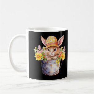 Caneca De Café Gráfico de Coelho para Meninas Floral Primavera
