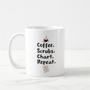 Caneca De Café Gráfico de Esfoliação com Café Citação de Repetiçã