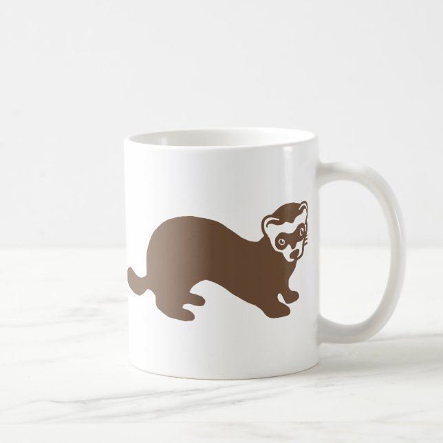 Caneca De Café Gráfico de Ferret Bonito (Direita)