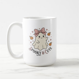 Caneca De Café Gráfico de Halloween com Arco de Fantasma Fofo Vin