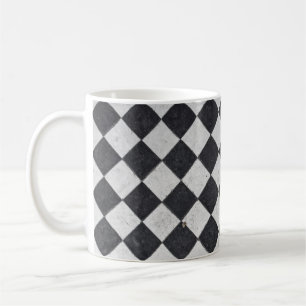 Caneca De Café Gráfico de harlequim preto e branco
