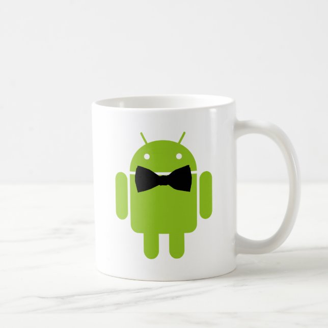 Caneca De Café Gráfico de Ícone Robô Android Formal (Direita)
