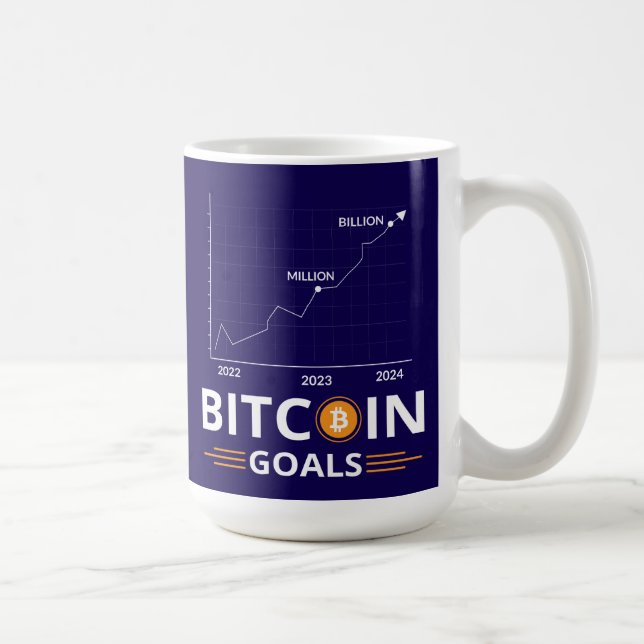 Caneca De Café Gráfico de Metas do Bitcoin Crescimento da Criptom (Direita)