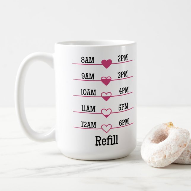 Caneca De Café Gráfico de Reabastecimento (Com Donut)